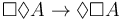 \Box\Diamond A\to\Diamond\Box A