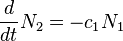  \frac{d}{d t}N_2=-c_1 N_1