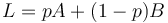 
L = p A + (1-p) B
