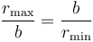 \frac{r_\max} b =\frac b{r_\min}