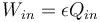 W_{in} = \epsilon Q_{in}