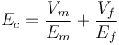 E_c = \frac{V_m}{E_m} + \frac{V_f}{E_f}