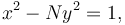 \ x^2-Ny^2=1, 