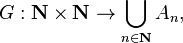 G : \mathbf{N} \times \mathbf{N} \to \bigcup_{n \in \mathbf{N}} A_n,