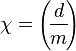 \chi = \left(\!\frac{d}{m}\!\right)