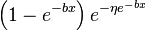 \left(1 - e^{-bx}\right)e^{-\eta e^{-bx}}