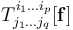 T^{i_1\dots i_p}_{j_{1}\dots j_{q}}[\mathbf{f}]