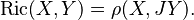 \operatorname{Ric}(X,Y) = \rho(X,JY).