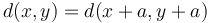 d(x,y) = d(x+a,y+a)