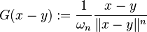 G(x-y):=\frac{1}{\omega_{n}}\frac{x-y}{\|x-y\|^n}