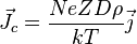 \vec J_c = \frac{NeZD\rho}{kT}\vec j