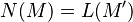 N(M)=L(M')