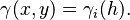 \gamma(x,y)=\gamma_i(h).