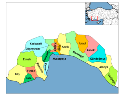 Location of Kemer within Turkey