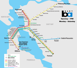 BART daytime system map