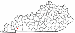 Location of Cadiz, Kentucky