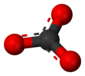 Ball-and-stick model of the carbonate anion