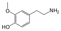 Skeletal formula of 3-methoxytyramine