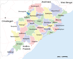 Map of Odisha