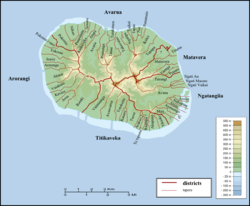 Districts and tapere of Rarotonga