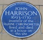 Blue plaque commemorating Harrison in Red Lion Square in London