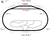 Simple line diagram of Texas Motor Speedway track layout