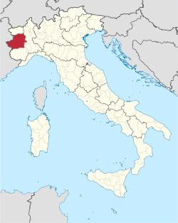 Location of the Province of Turin within Italy