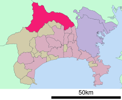 Location of Sagamihara in Kanagawa Prefecture