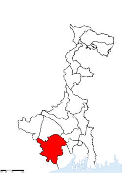 Location of Paschim Medinipur district in West Bengal