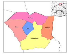 Provincial map of its departments