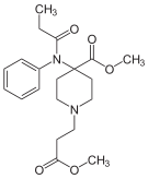 Chemical structure of remifentanil.