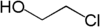 Skeletal formula of 2-chloroethanol