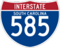 Interstate 585 marker