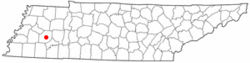 Location of Jackson, Tennessee