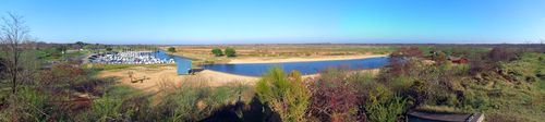 Panorama of Le Teich Harbor