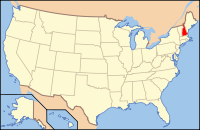 Map of the United States highlighting New Hampshire