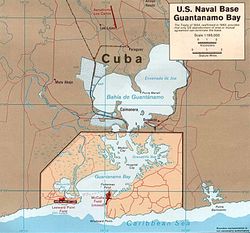 Map of Guantánamo Bay, showing the location of Paraguay