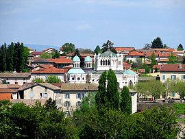 View of Ars with the basilica