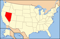 Map of the United States highlighting Nevada