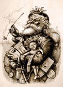 1881 illustration by Thomas Nast who, with Clement Clarke Moore, helped to create the modern image of Santa Claus