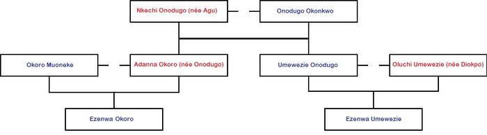 Example of an Igbo family tree explained below.