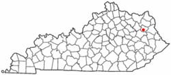 Location of Sandy Hook, Kentucky