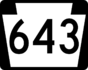 PA Route 643 marker