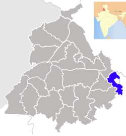 Location of Sahibzada Ajit Singh Nagar district