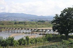 Kotsuya Bridge, as known for low water crossing place in Japan.