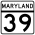 Maryland Route 39 marker