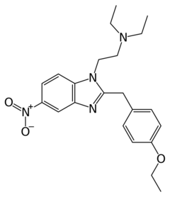 Skeletal formula of etonitazene