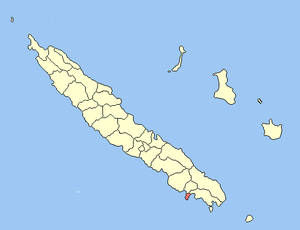 Location of the commune (in red)within New Caledonia