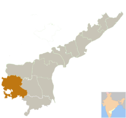 Location of Anantapur district district in Andhra Pradesh