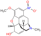 Chemical structure of 1-Nitrocodeine.